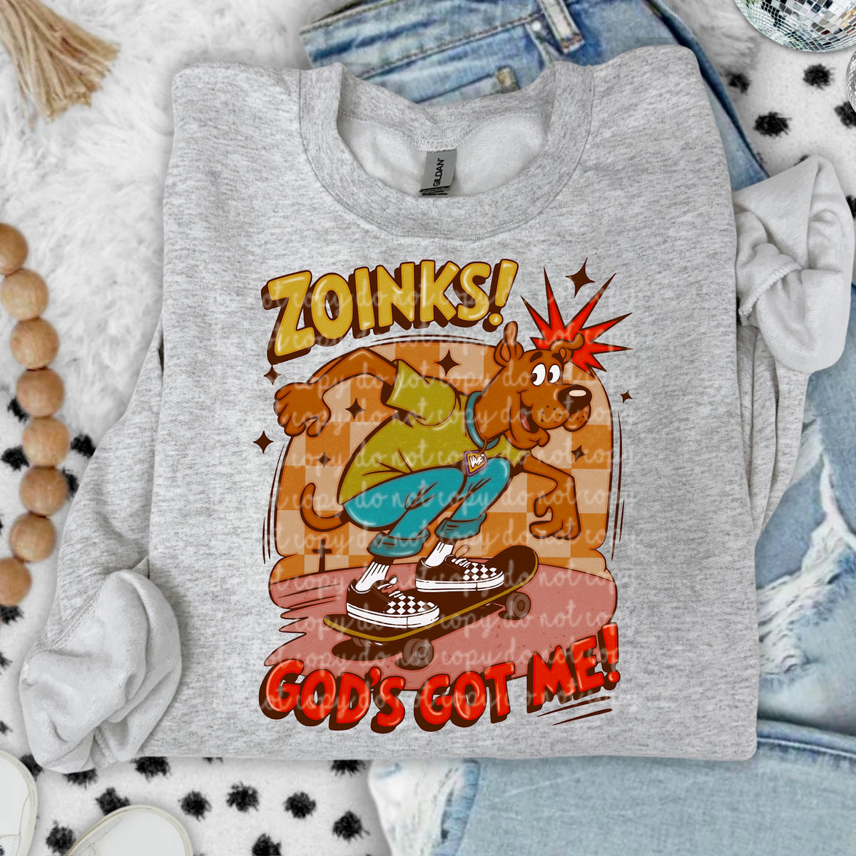 Zoinks gods got me (brown linework) (SSD) 117227 DTF transfer