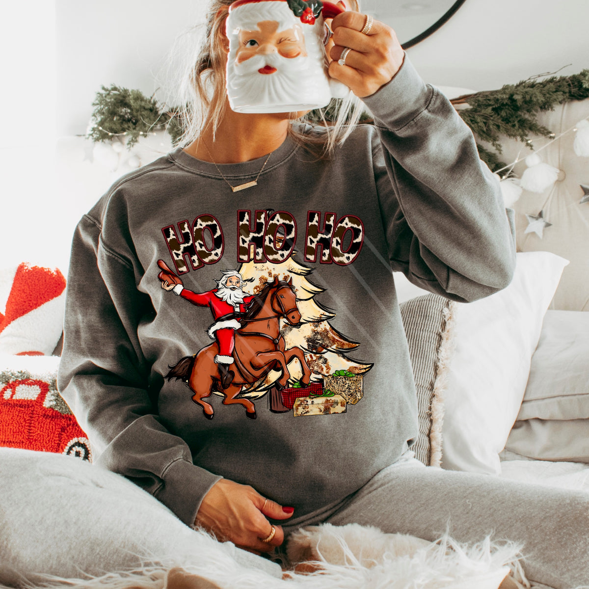 Ho Ho Ho Santa on Horse 111654 DTF transfer