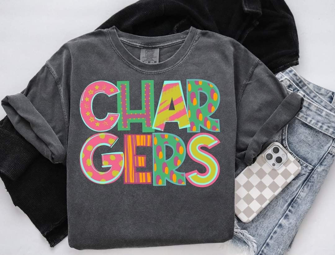Chargers patterned font (S&G) 60364 DTF transfer