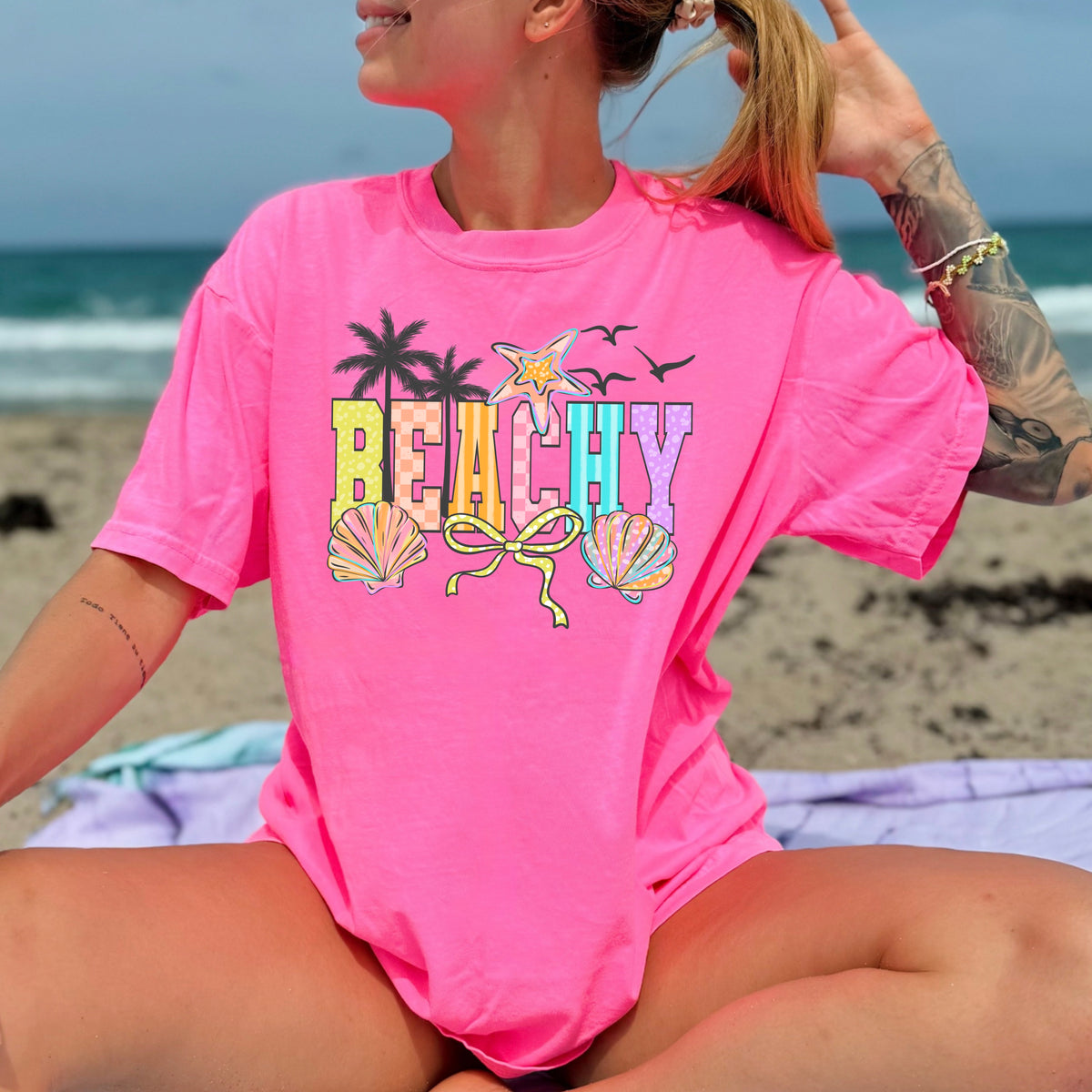 Beach varsity with shells  (CSC) DTF Transfer