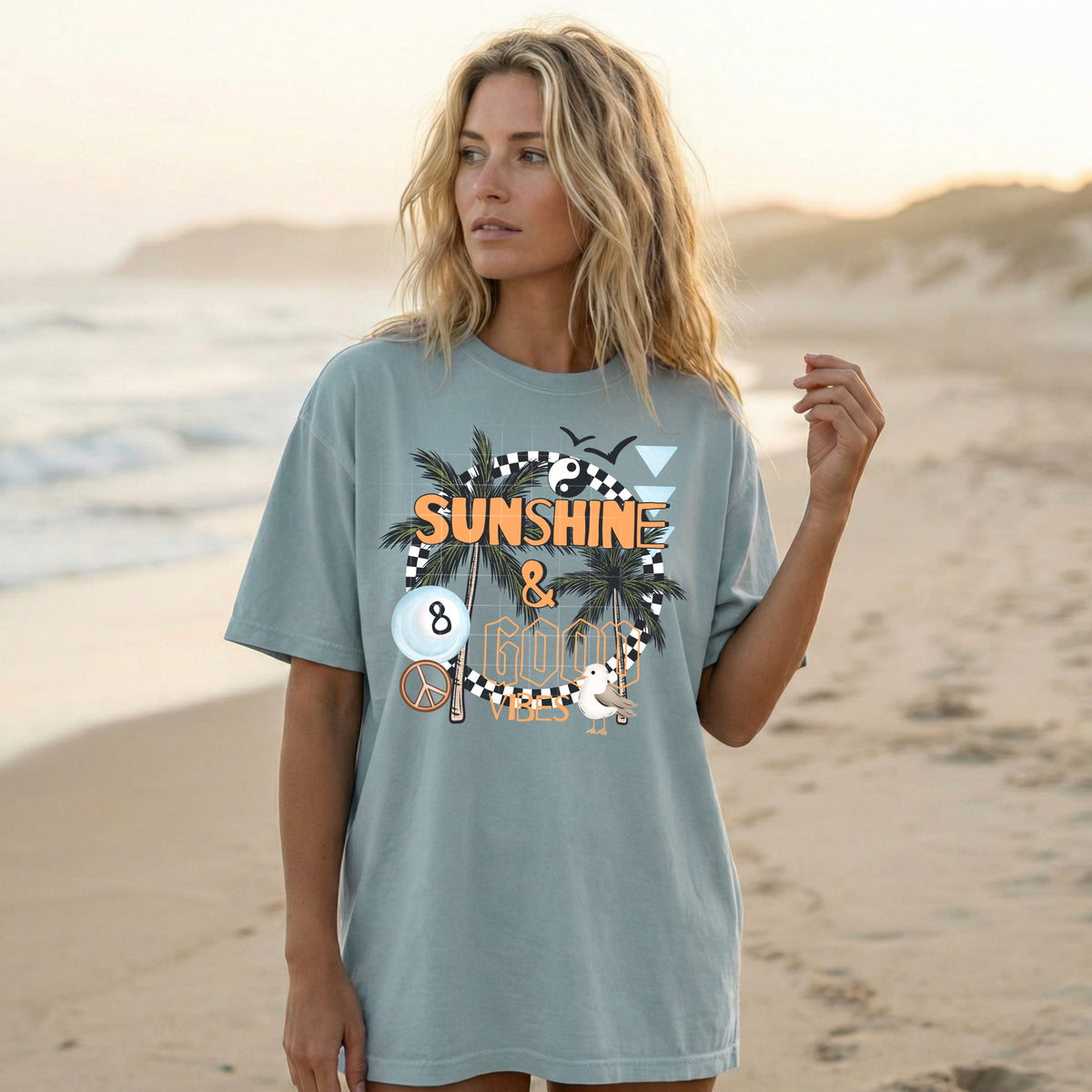 Sunshine good vibes (magic 8 ball) (CSC) DTF Transfer