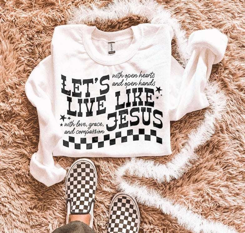 Let’s live like Jesus BLACK 62181 DTF transfer