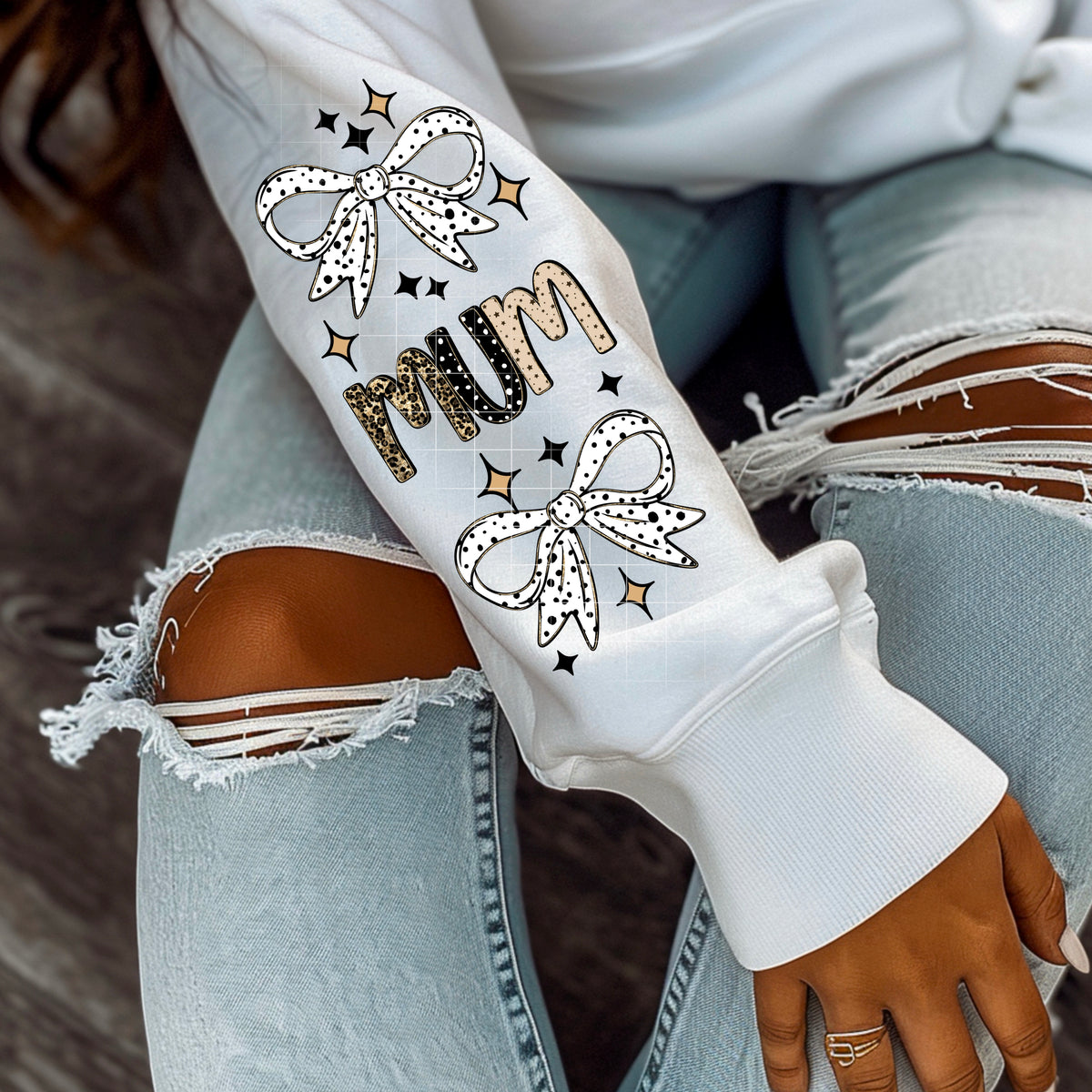 Mum with polkadot bow (SLEEVE) CSC DTF transfer