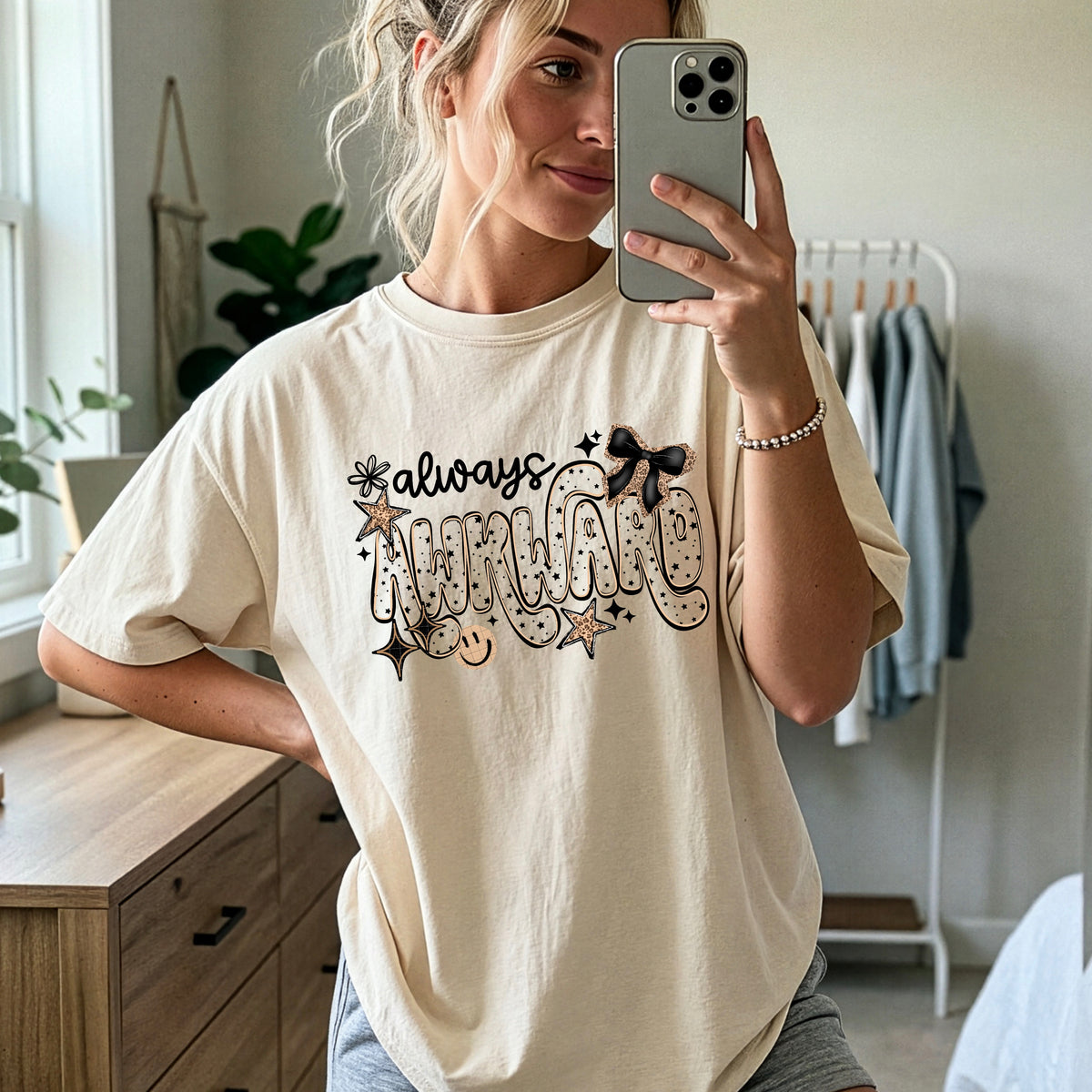 Always awkward bows (black) (CSC) DTF Transfer