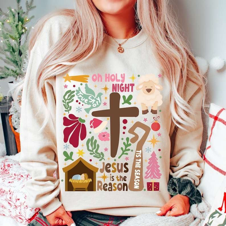 Christmas cluster cross center 62241 DTF transfer