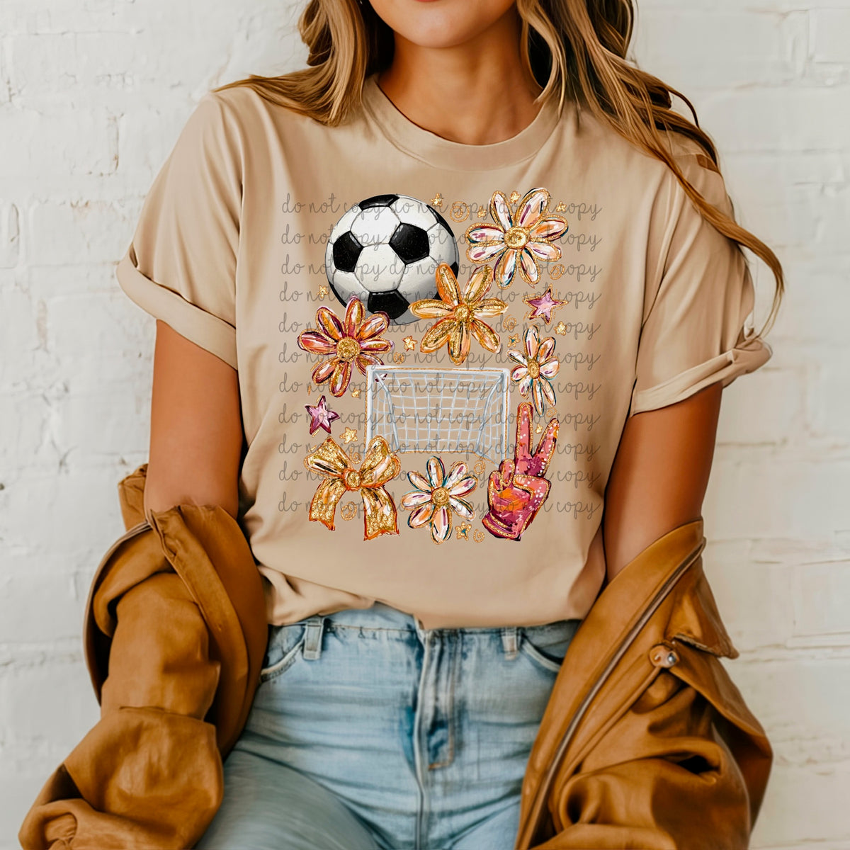 Let’s Go Floral soccer (SSD) 117534 DTF transfer