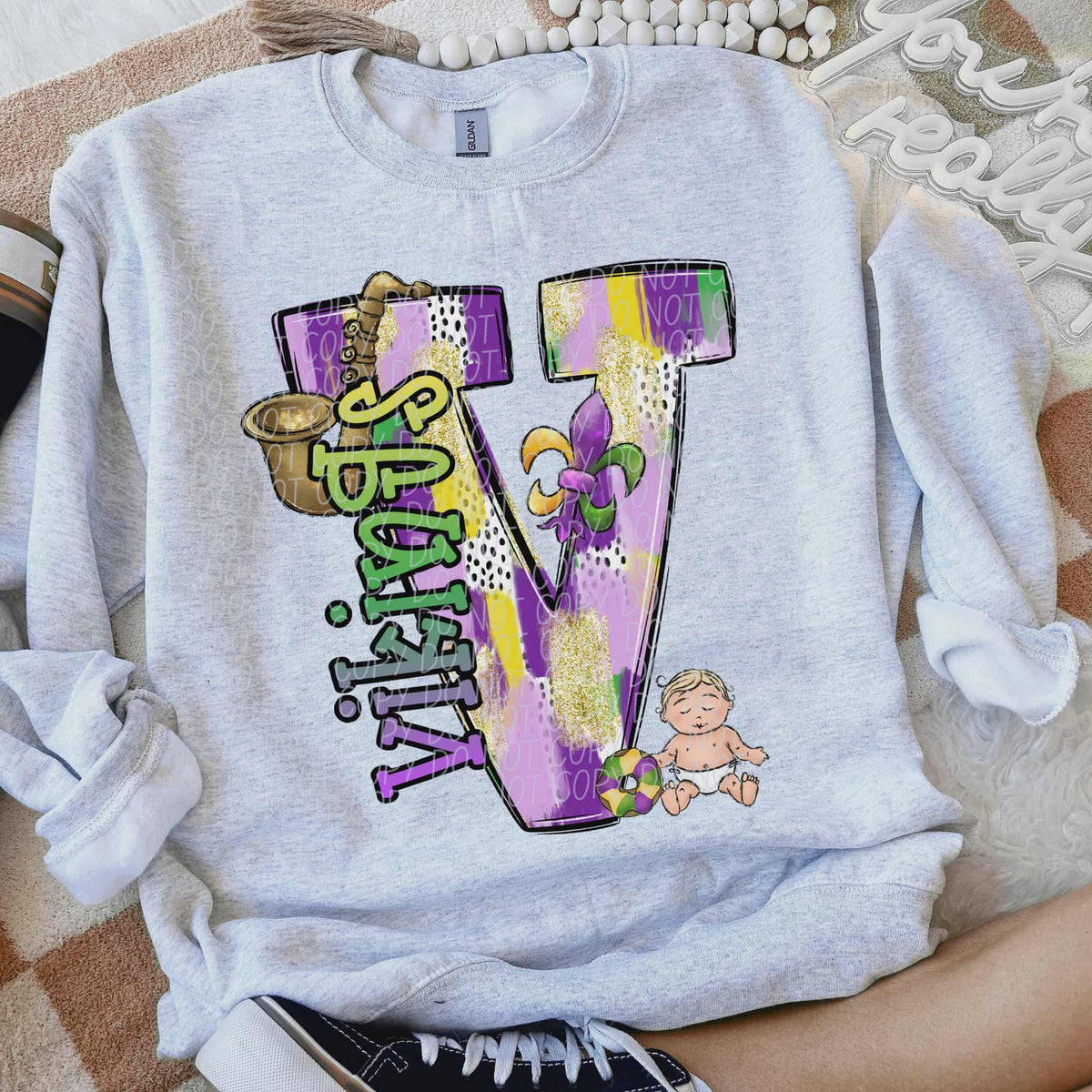 Vikings Mardi Gras (city) DTF Transfer