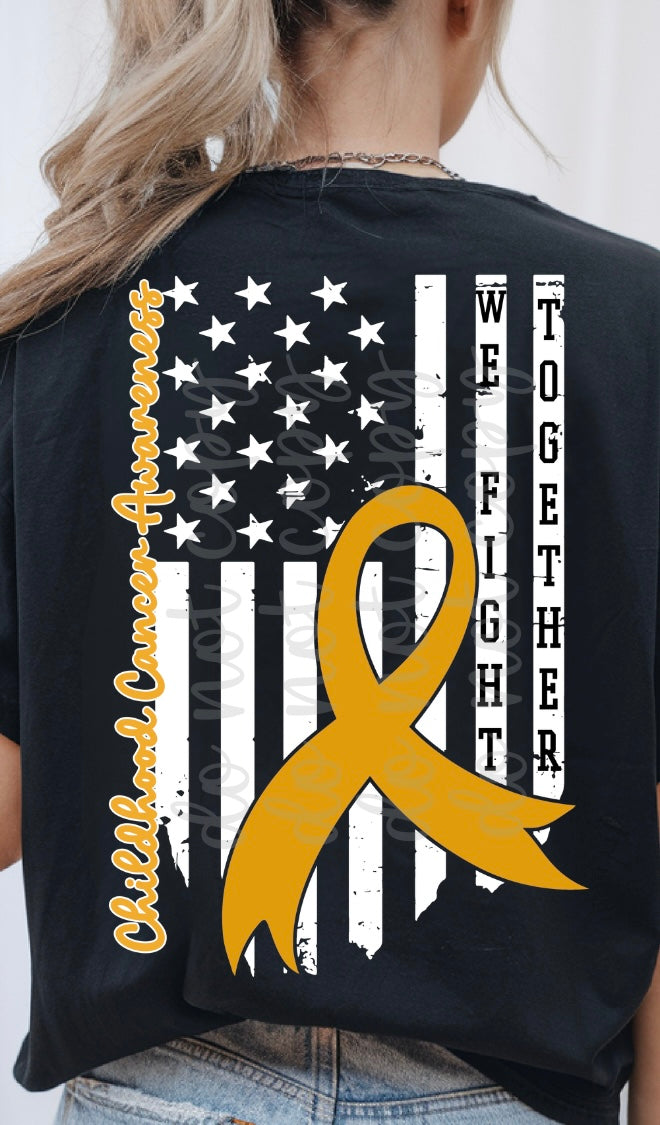 Childhood Cancer Awareness Flag white (PARKER) DTF transfer
