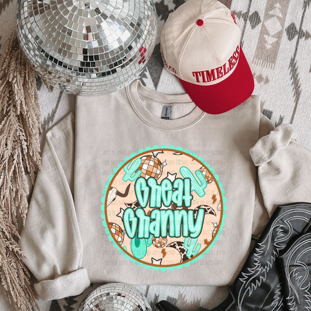 Great Granny *Teal (Kayndi) 72825 DTF transfer