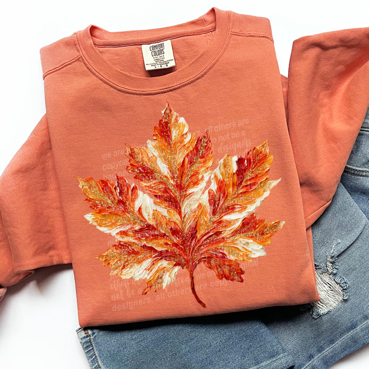 Leaf Faux Paint TTD DTF transfer