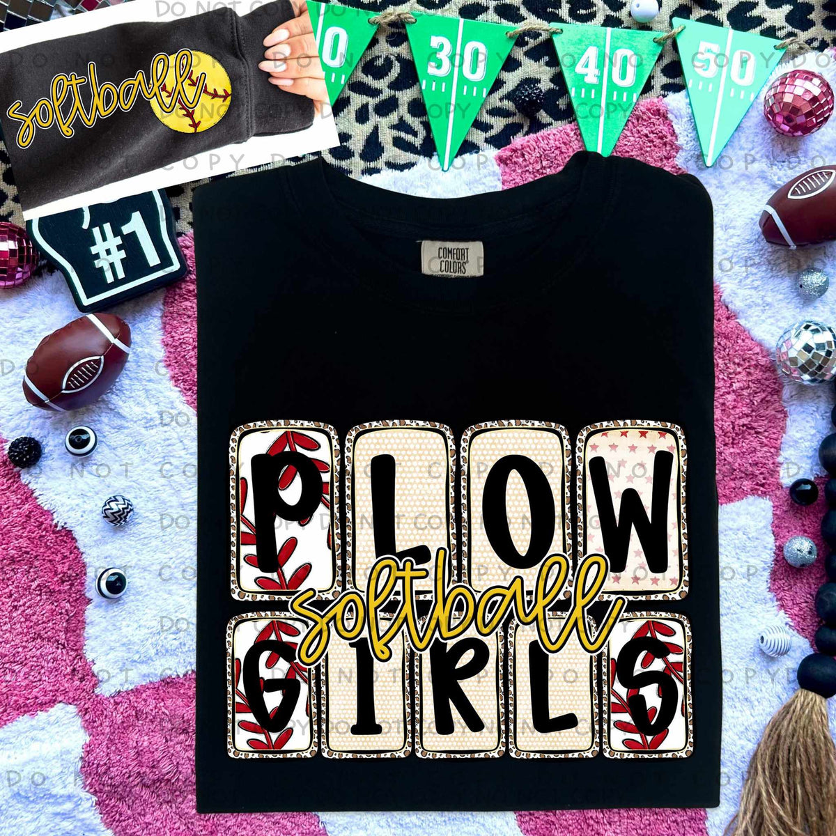 Plow girls Softball FRONT (caplinger) 82642 DTF transfer