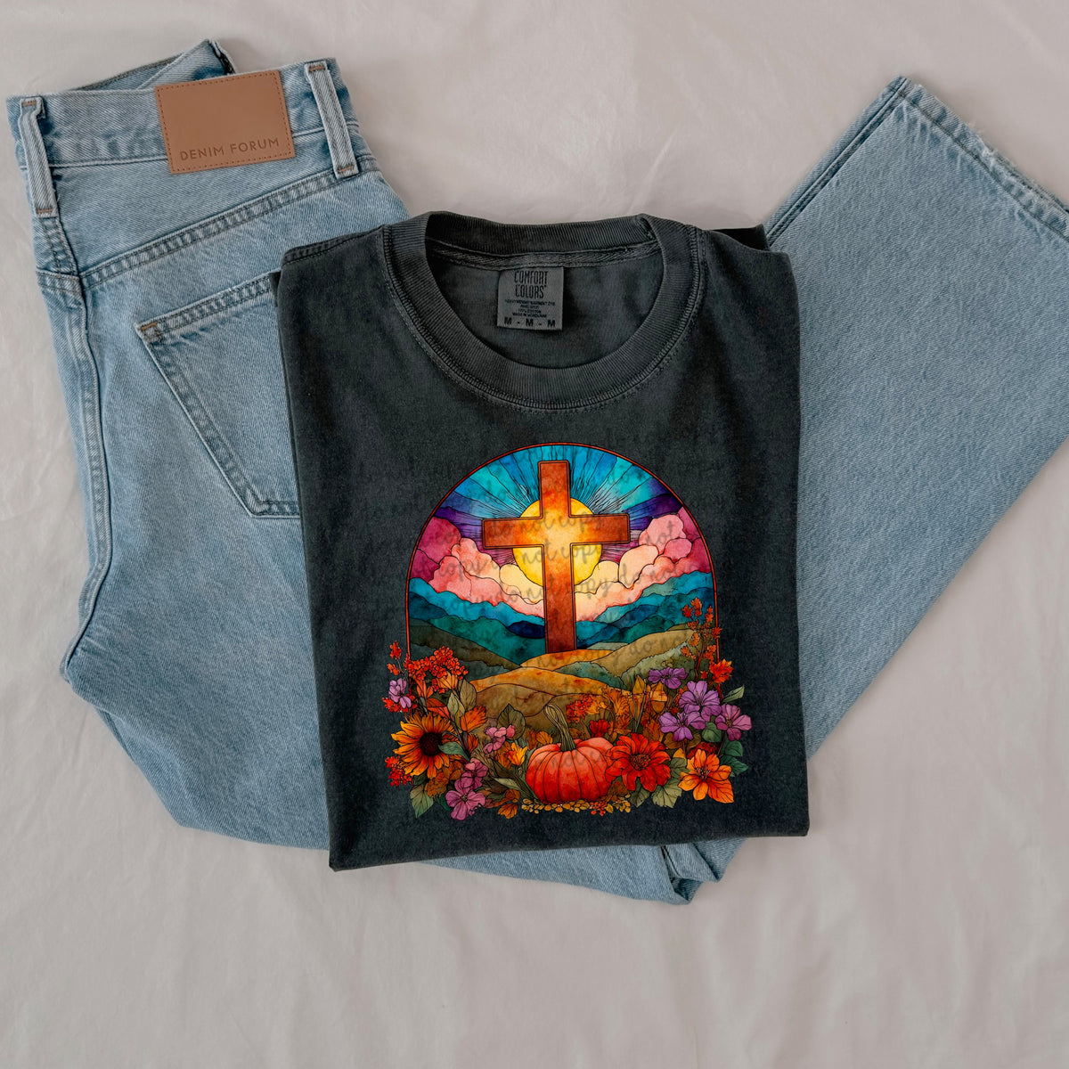 Stained Glass Cross 117423 DTF Transfer