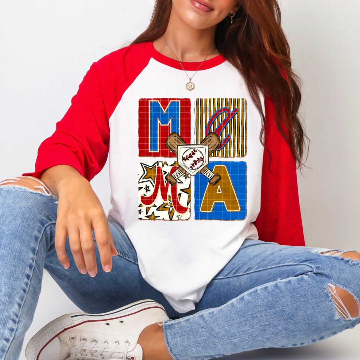 Mama four blocks (baseball) (PHDC) DTF Transfer