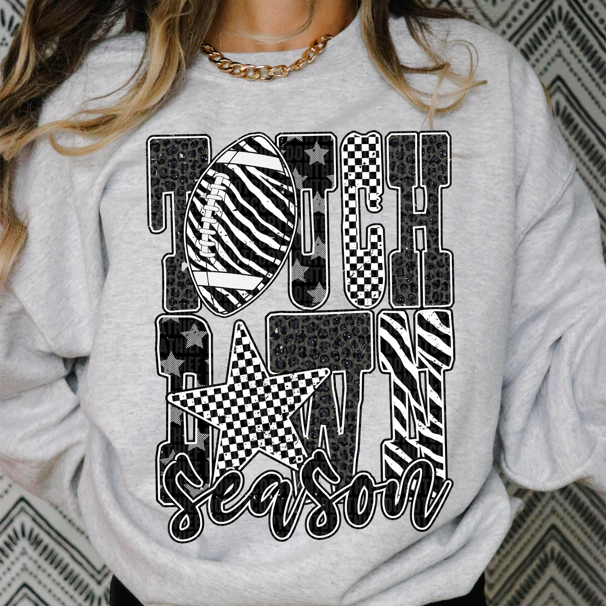 Touchdown season zebra print 109743 DTF transfer