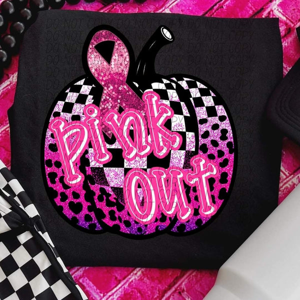 Pink out pumpkin 53635 DTF transfer