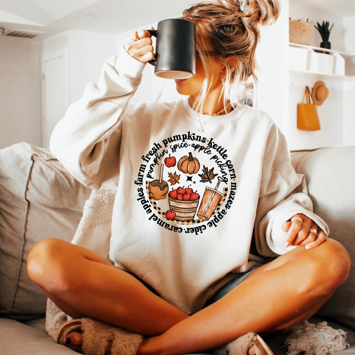 Fall Things Circle CSC DTF transfer