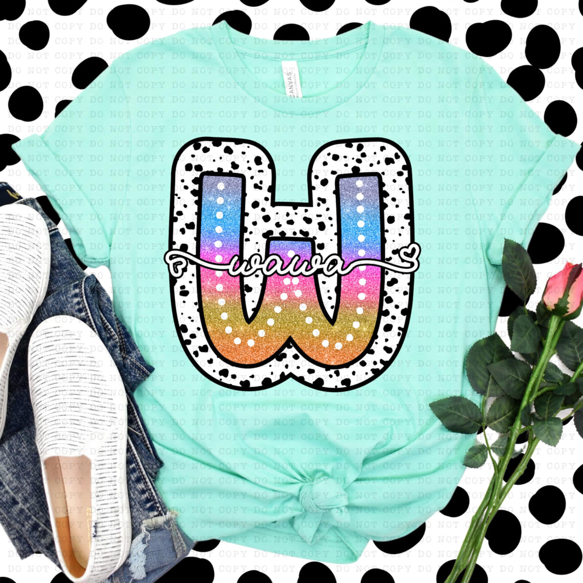 W wawa tie dye dottie (ECHT) 94308 DTF transfer