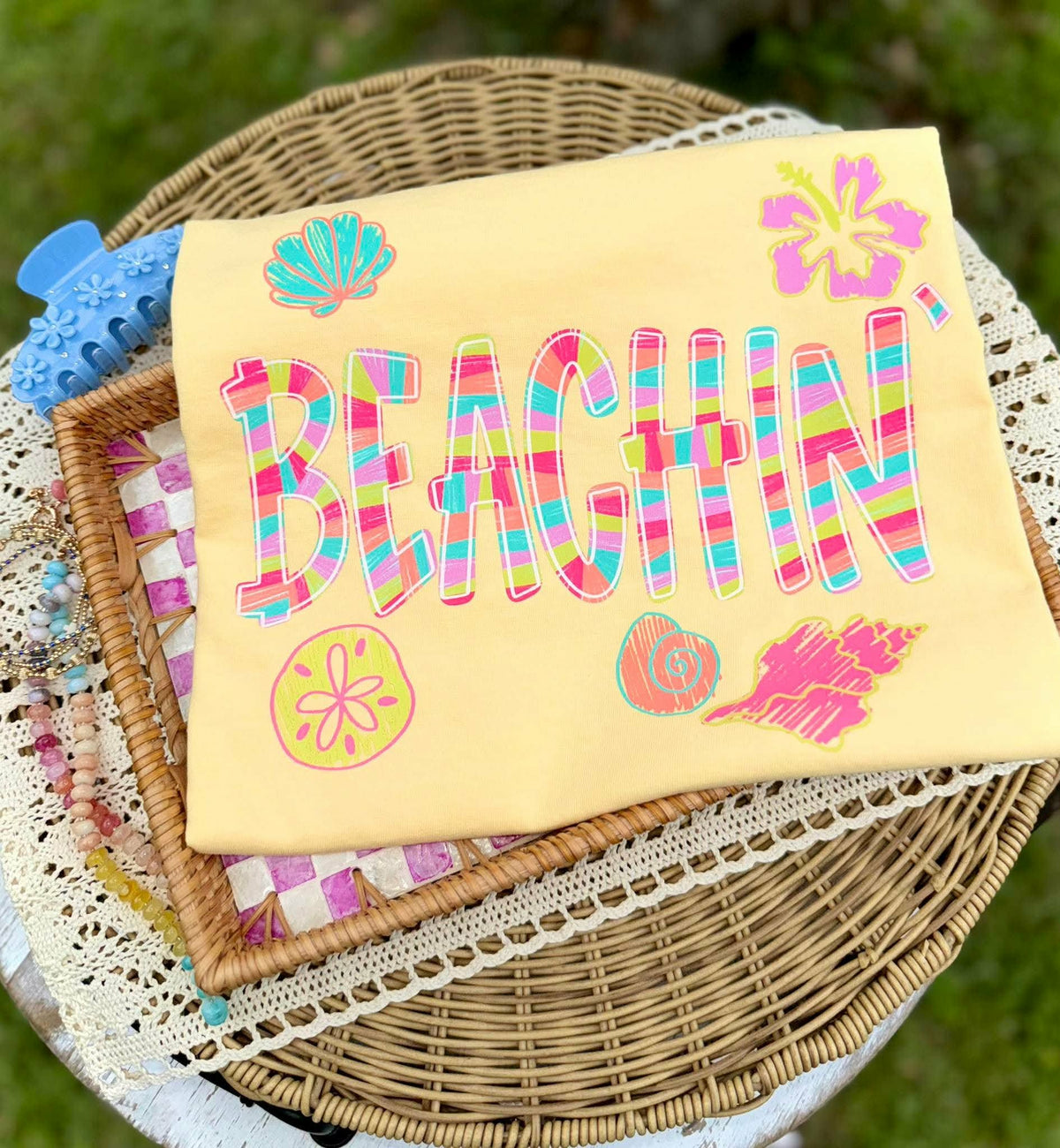 Beachin’ striped font DTF Transfer