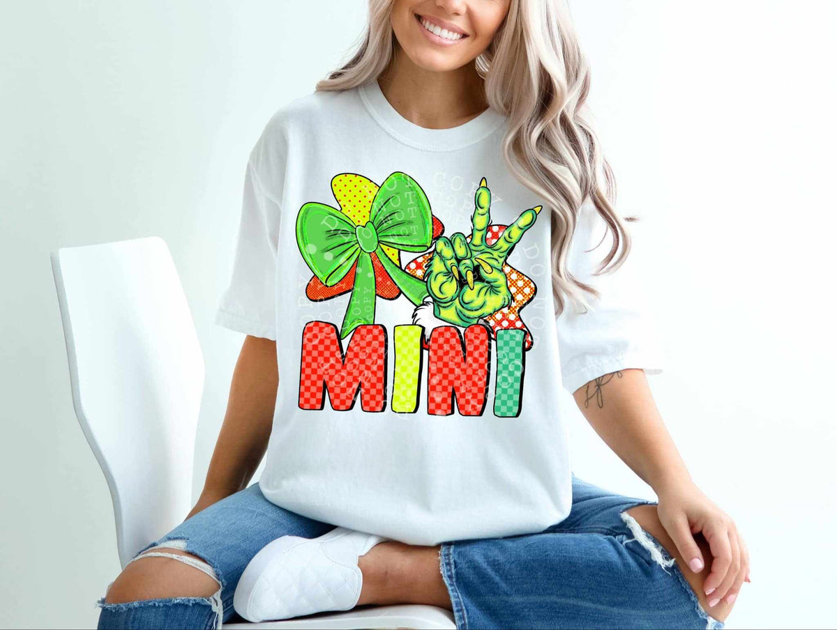 Mini colorful green bow 65735 DTF transfer