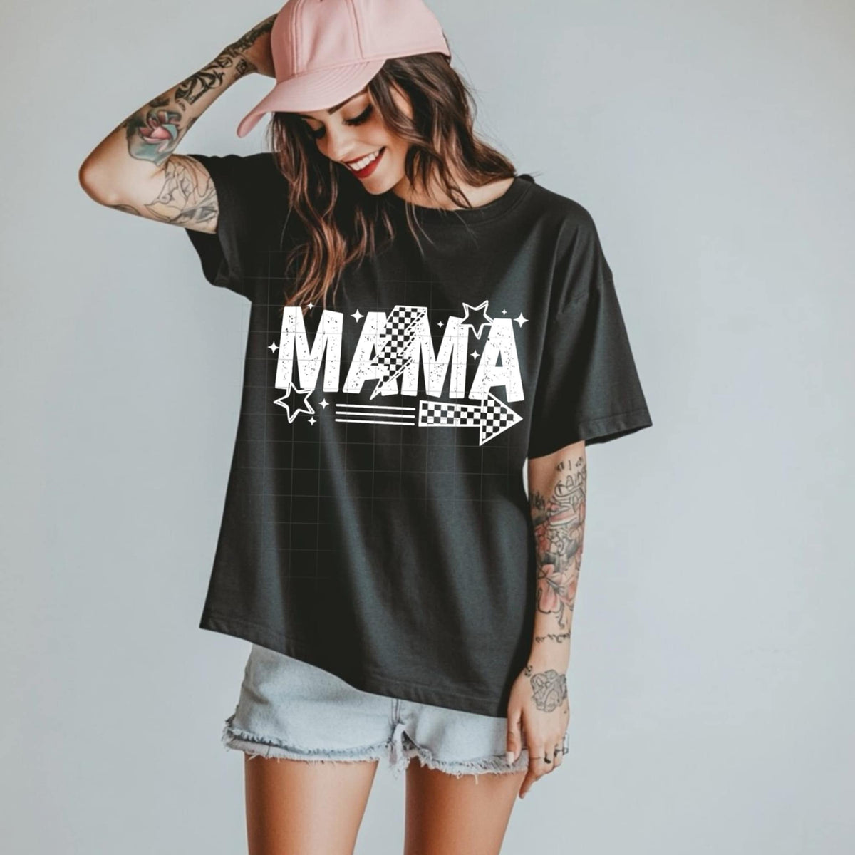 Mama with arrow WHITE (CSC) 98726 DTF transfer