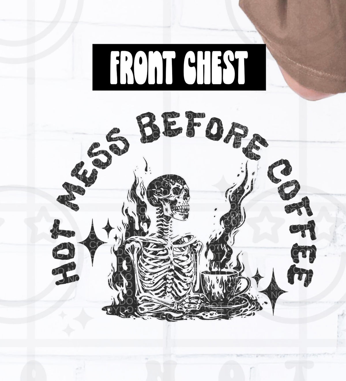 Hot mess before coffee pocket (HW) 99476 DTF transfer