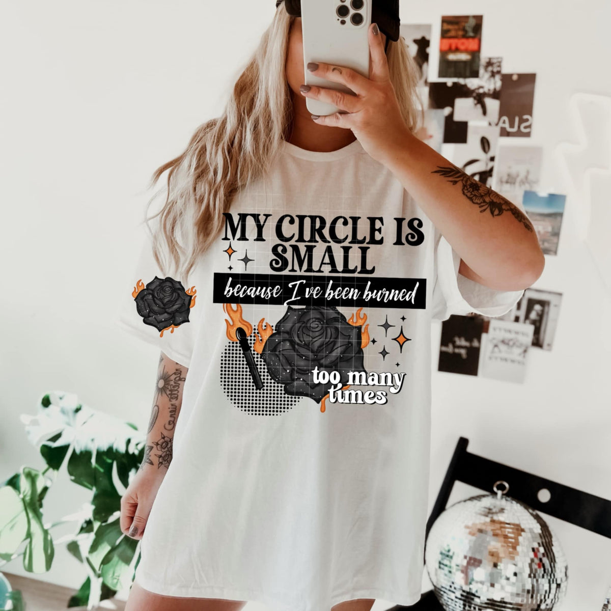 My circle is small because I have been burned FRONT 95688 DTF transfer