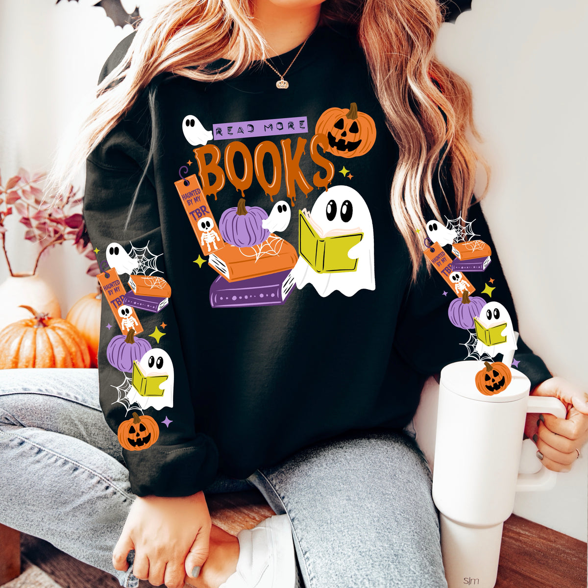 Read more books ghost (set two sleeves) (CSC) DTF Transfer
