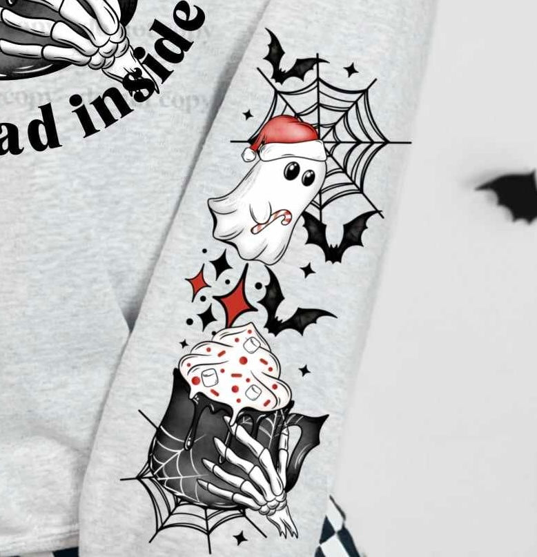 Christmas sleeve black webs (CSC) 55620 DTF transfer