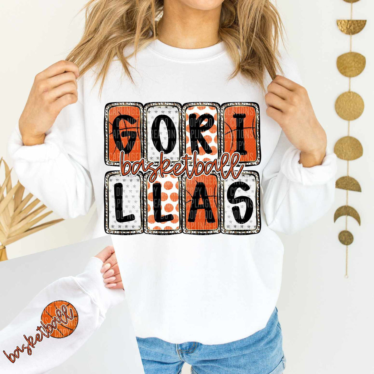 Gorillas Basketball FRONT (Caplinger) 82911 DTF transfer