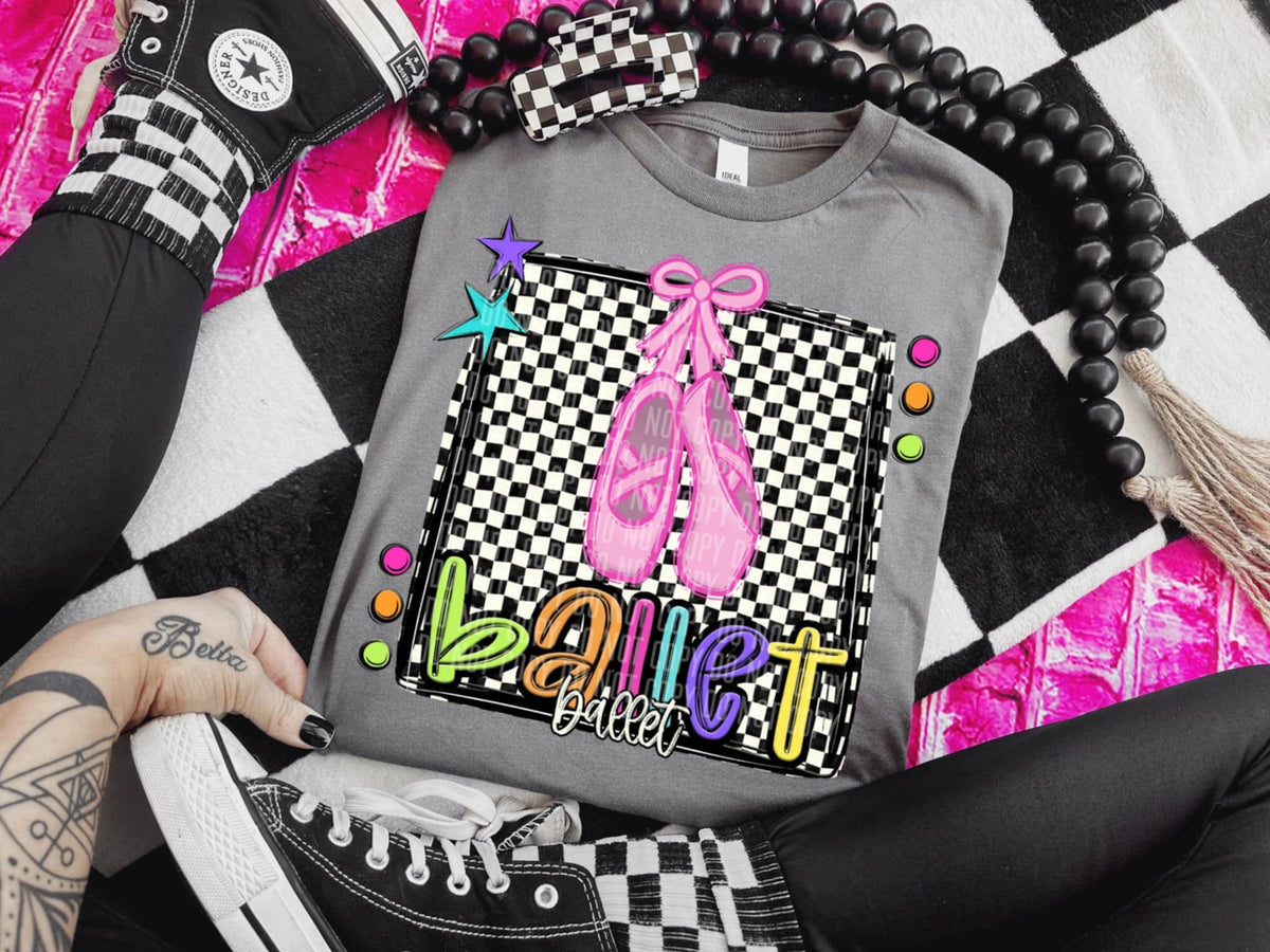 Ballet 2 checkered preppy bright (Caplinger) 91466 DTF transfer