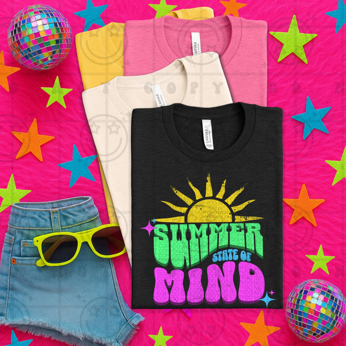 Summer state of mind green, blue, purple 106082  DTF transfer