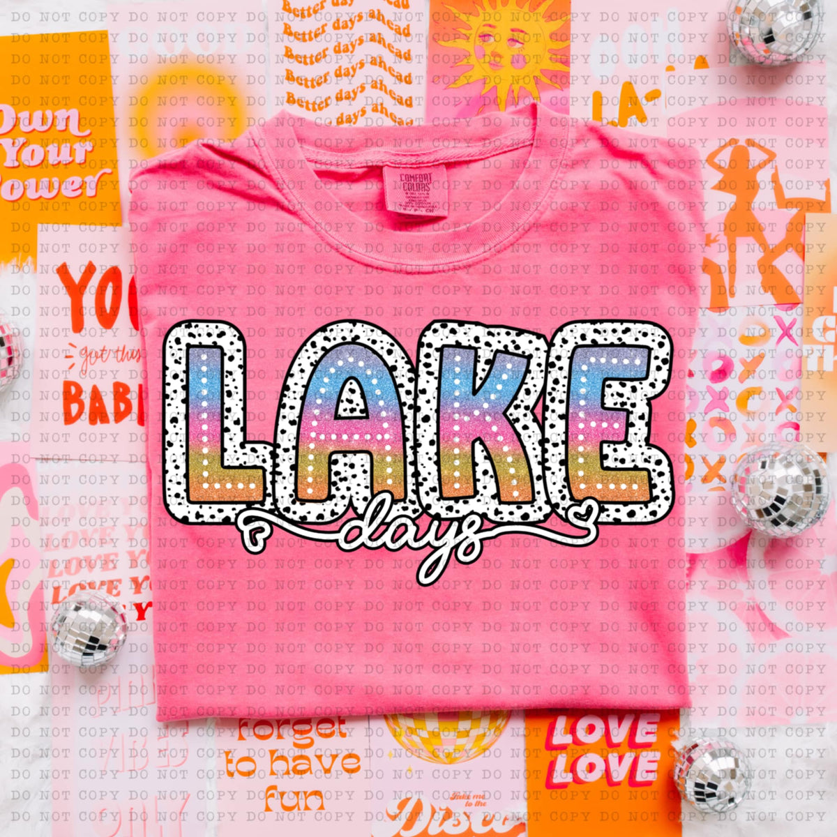 Lake days tie dye dottie (ECHT) 94204 DTF transfer