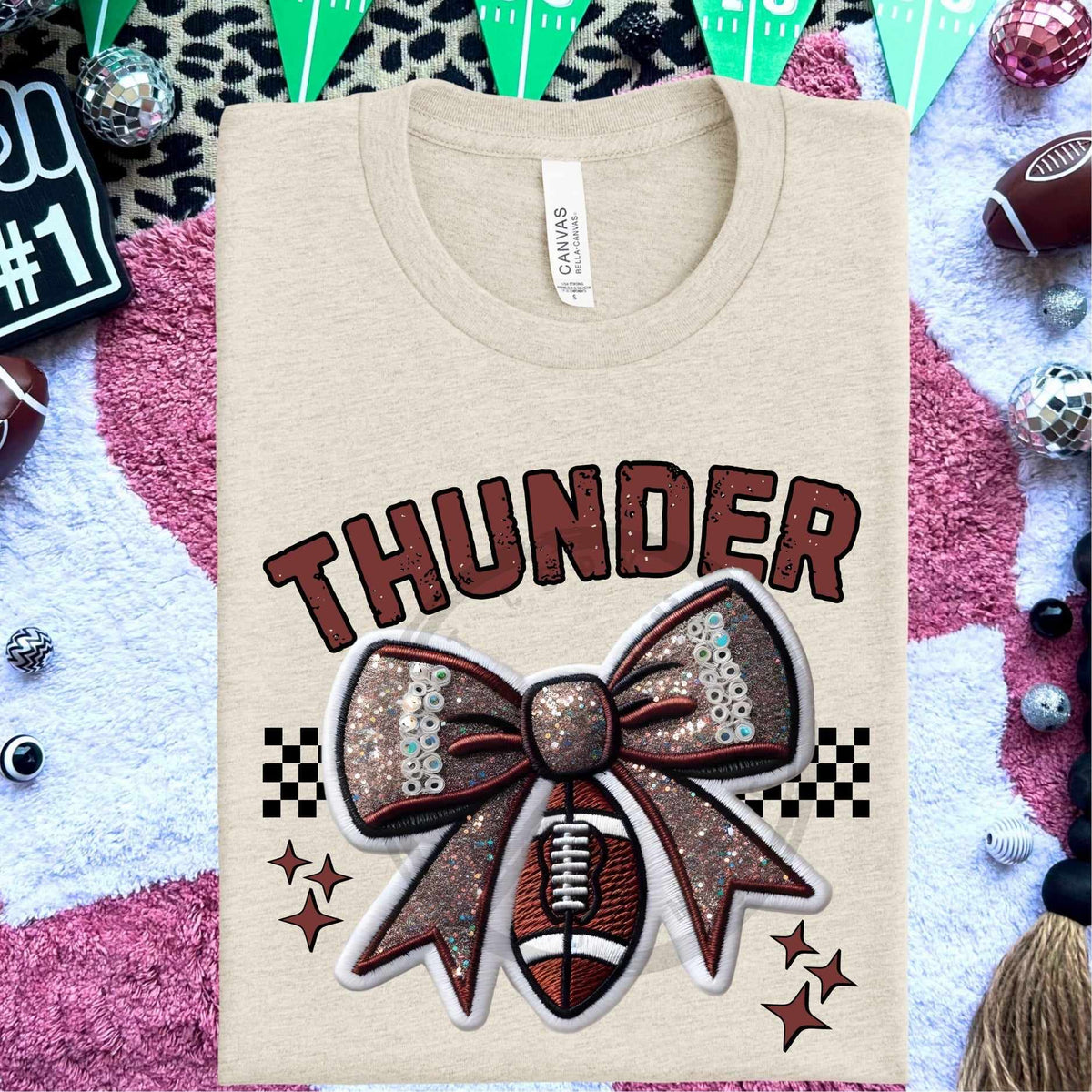 Thunder bow and football (HW) 58298 DTF transfer