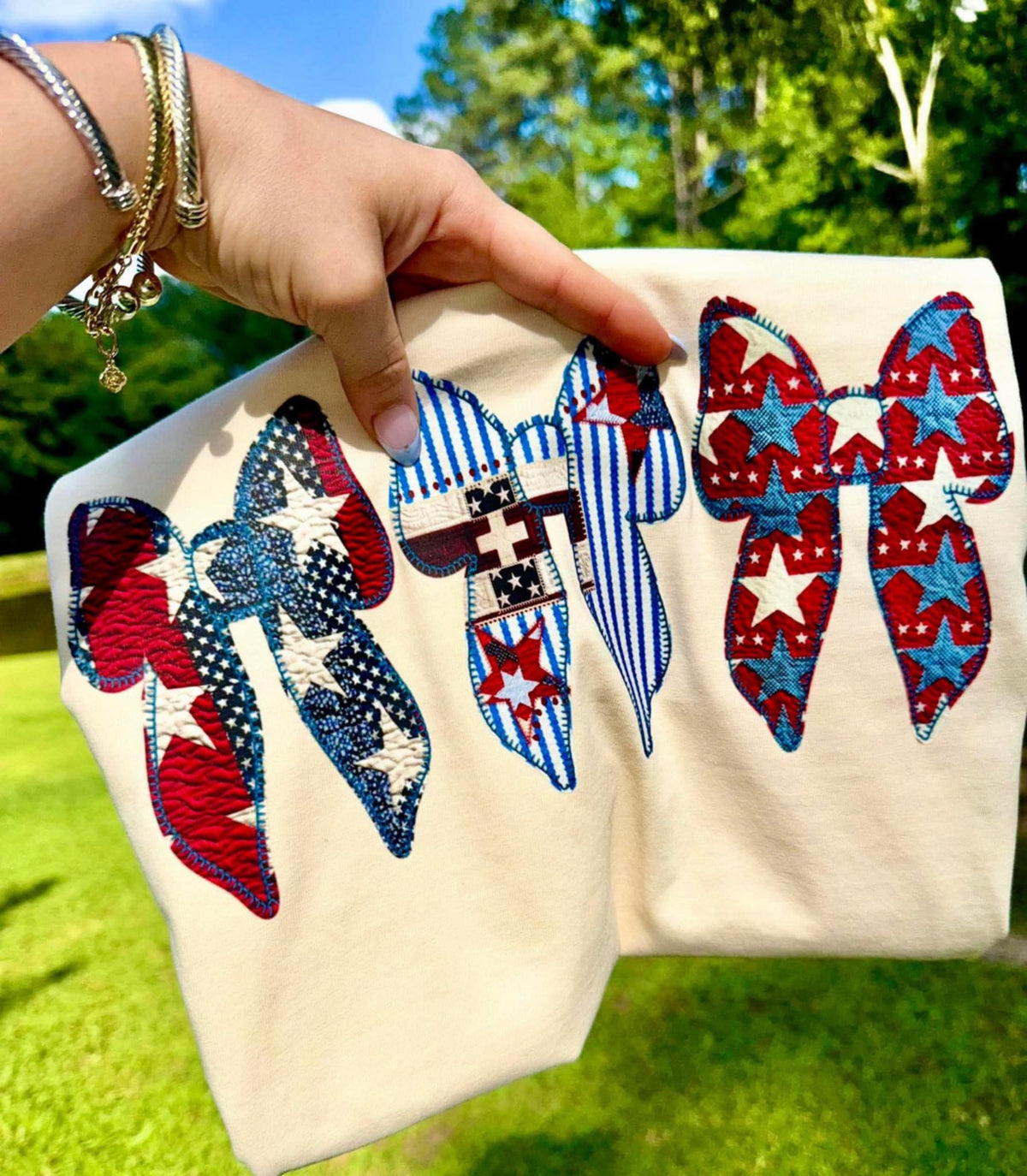 United States quilted bows 106745 DTF transfer