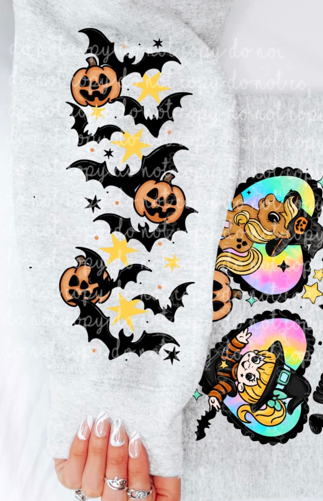 Jack O Lantern and Bat SLEEVE 111292 DTF transfer