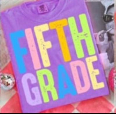 Fifth grade colorful grunge 107562 DTF transfer