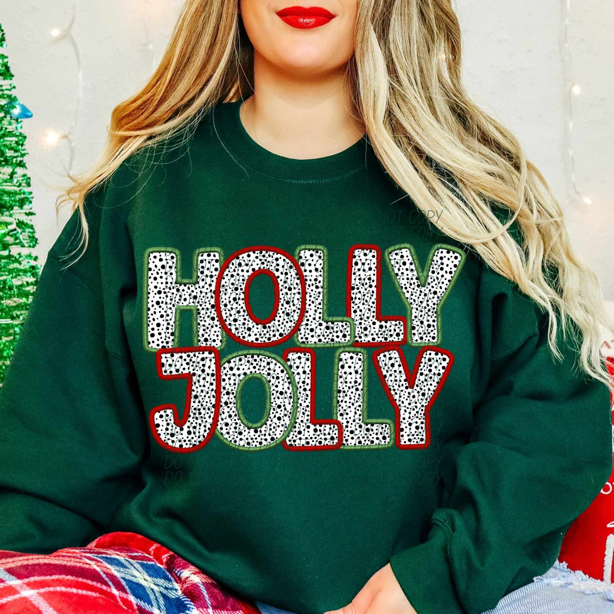 Holly jolly Dalmatian filled  (CITY) 65054 DTF transfer