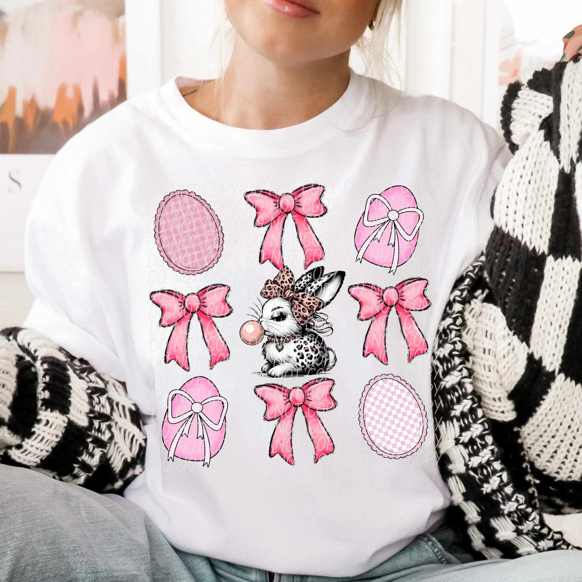 Pink Easter collage with bunny (CITY) 85030 DTF transfer