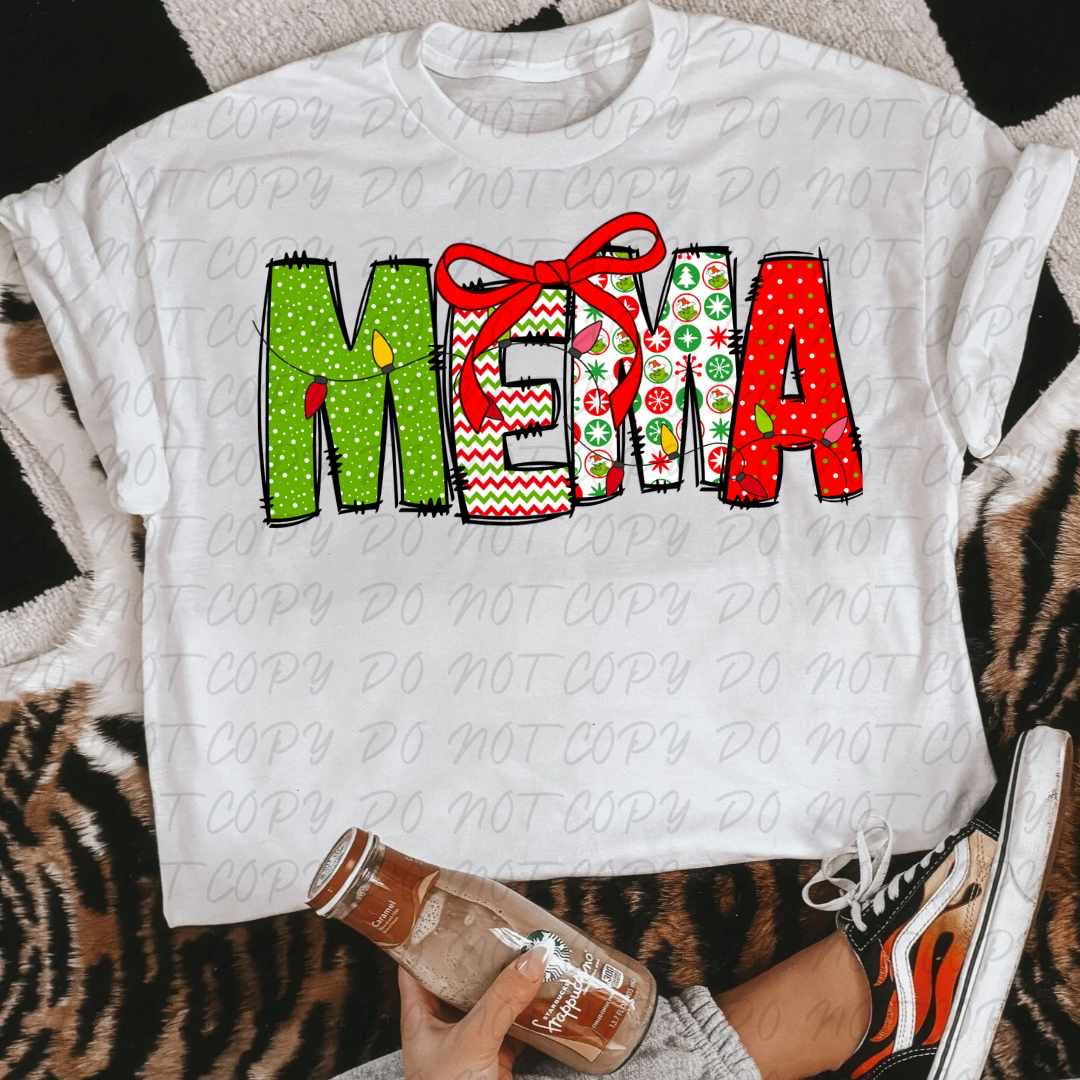 Mema red bow (VINTAGE) 64190 DTF transfer