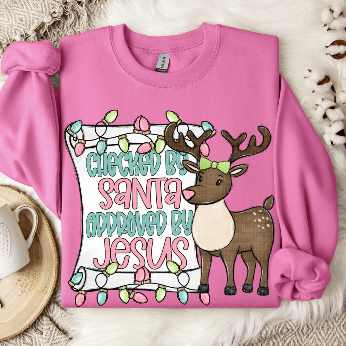 Checked By Santa Approved by Jesus (SDD) DTF Transfer