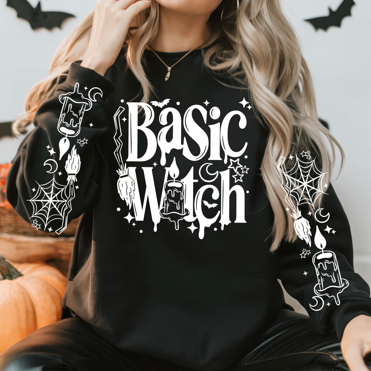 Basic witch WHITE (front only) (CSC) DTF Transfer