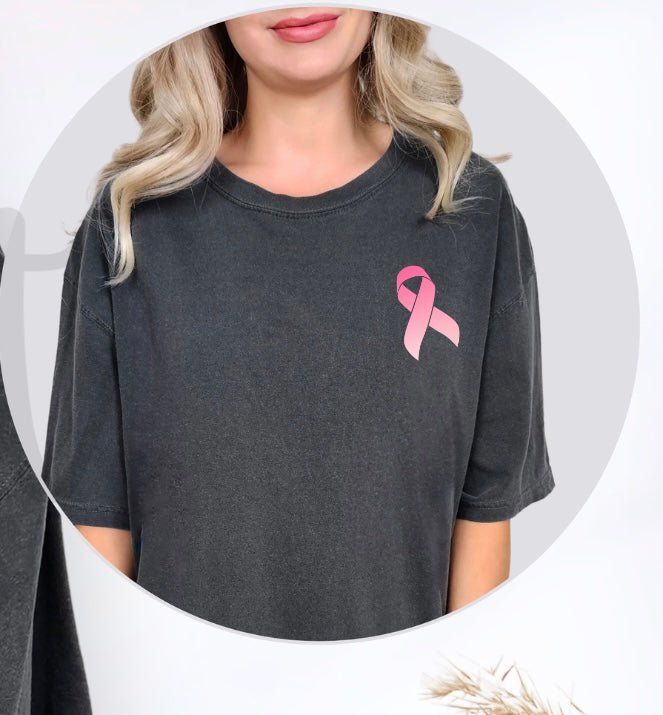 Pink Out ombré Pink Ribbon Pocket (PARKER) DTF transfer