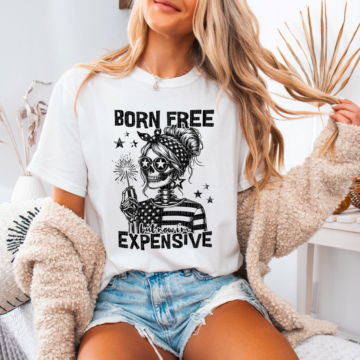Born free but now I’m expensive black 93759 DTF transfer