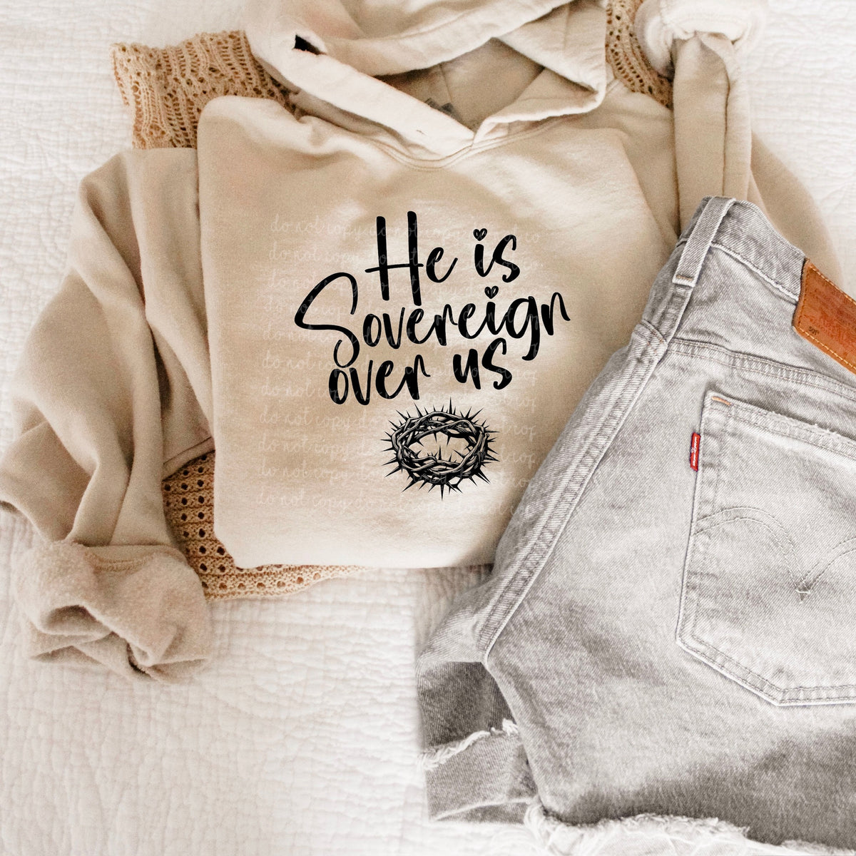 He is sovereign over us BLACK 115541 DTF Transfer