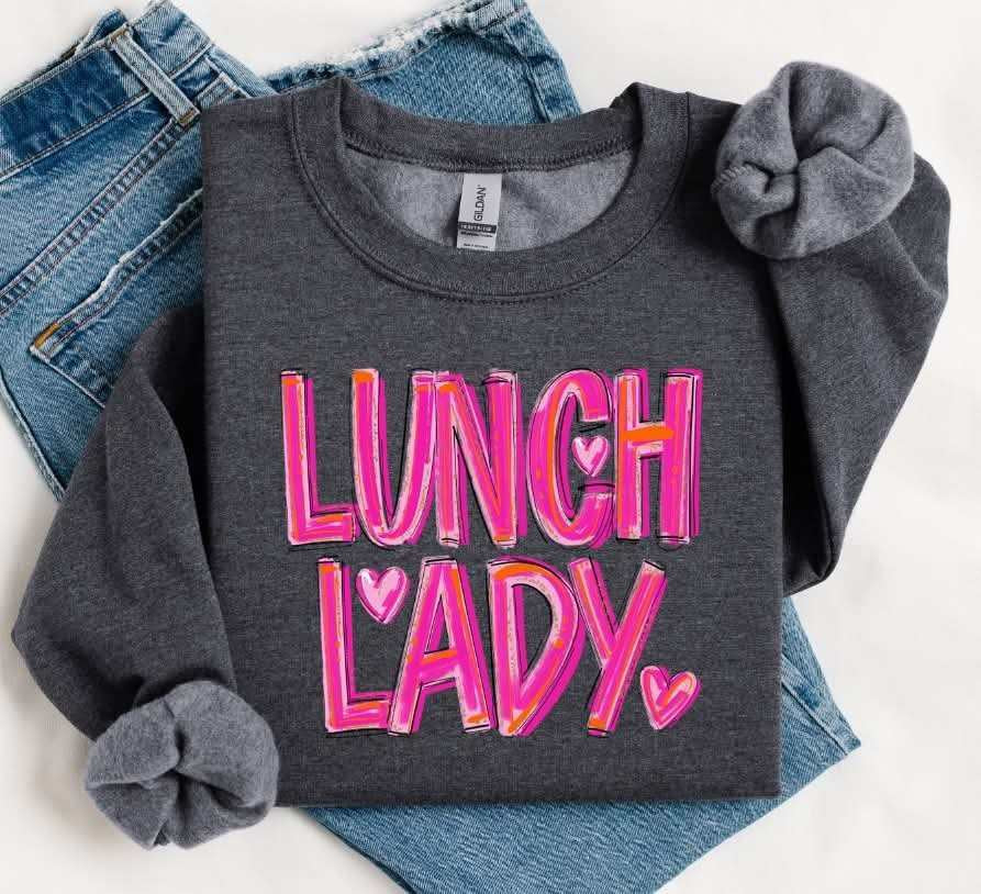 Lunch lady pink brushstroke (S&G) 79658 DTF transfer