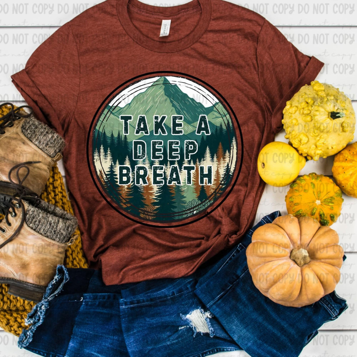 Take A Deep Breath mountains and trees DTF TRANSFER