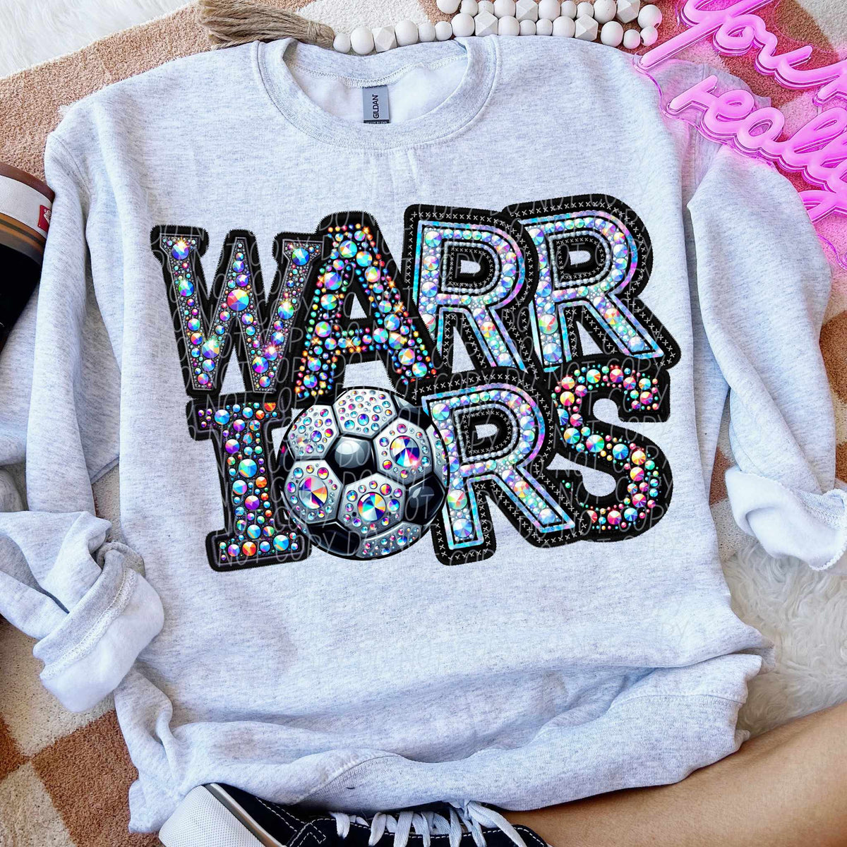 Warriors rhinestone soccer (CITY) 77071 DTF transfer