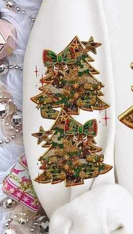 camo Christmas trees sleeve (VIRGO) 65801 DTF transfer