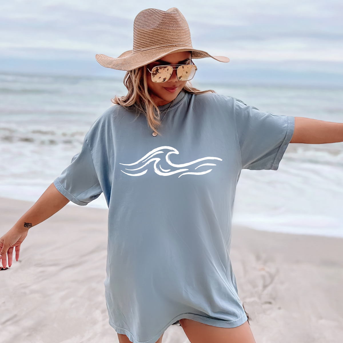 Ocean Wave white (csc) DTF Transfer