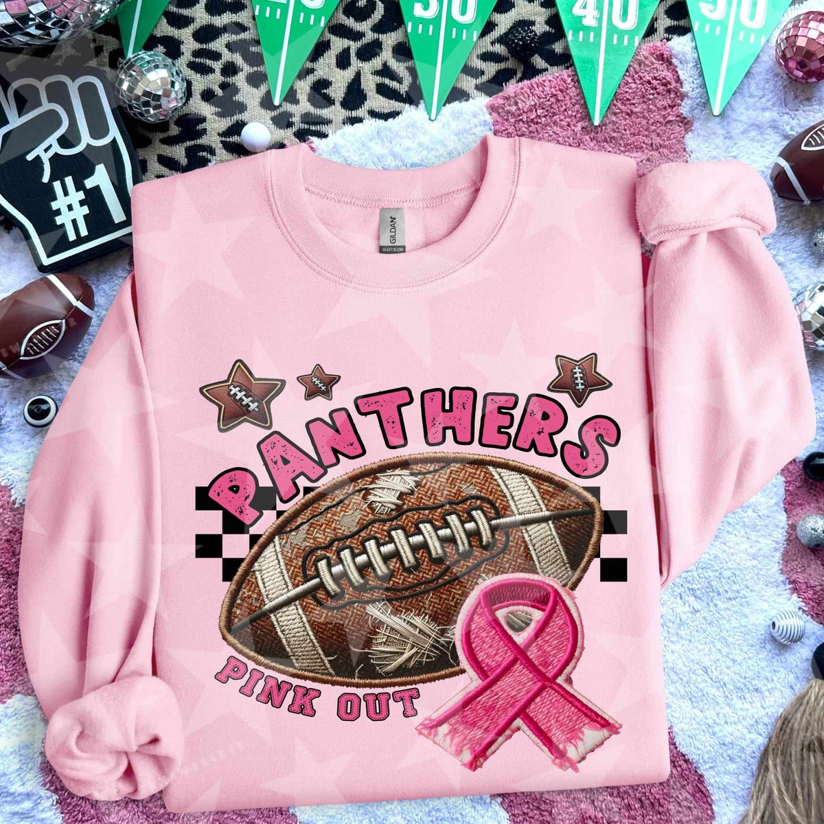 Panthers pink out football (HW) 58129 DTF transfer
